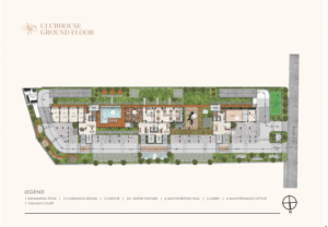 Aerial perspective of Mahima Valenza's three residential towers amidst landscaped greenery